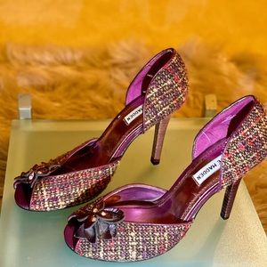 Steve Madden Purple Multicolored Tweed Stiletto
